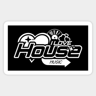 HOUSE MUSIC  - I LOVE House Music Y2K  (white) Sticker